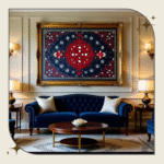 تابلو دکوراتیو فرش ایرانی با پودر مخمل 80×100 – نمای جلو