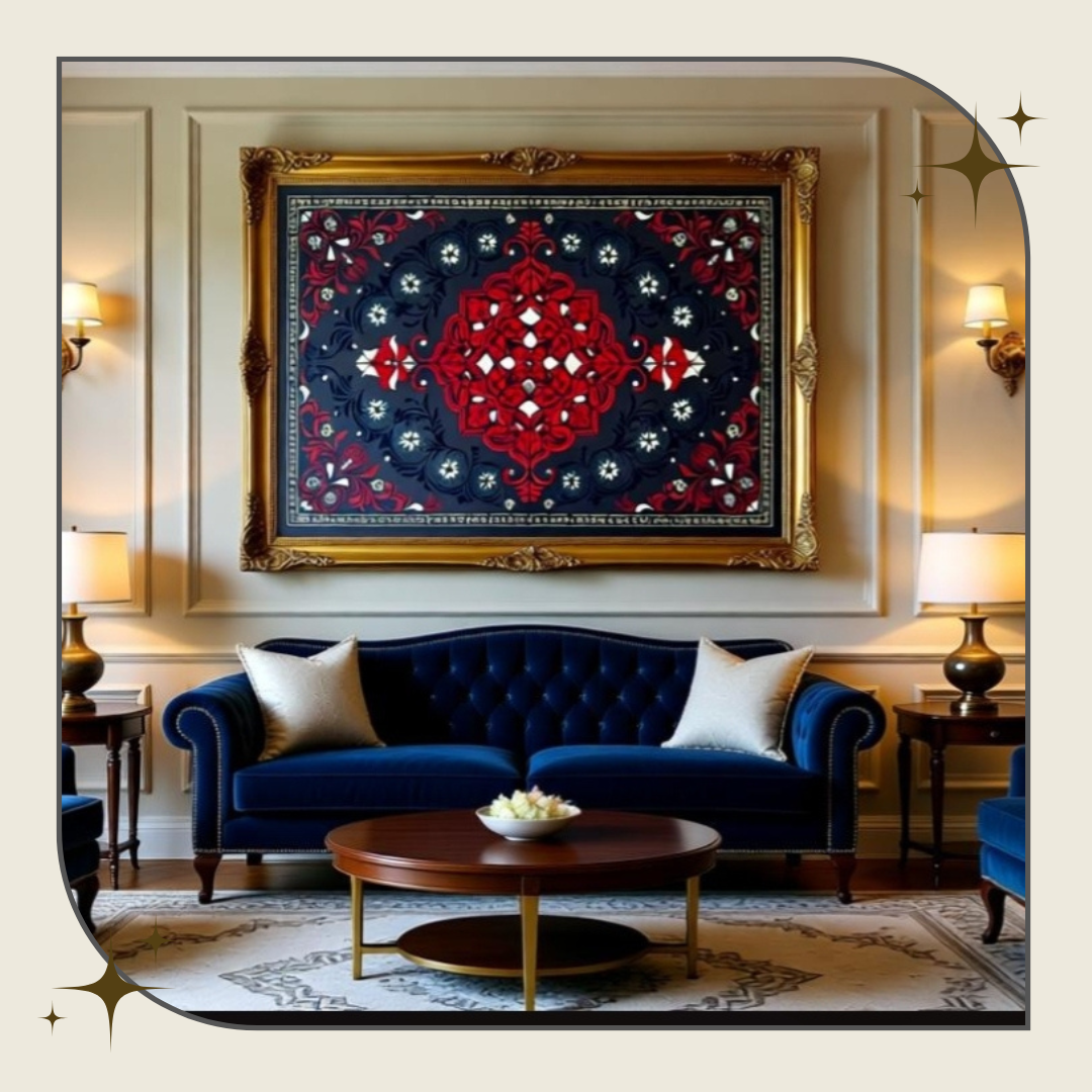 Beige Minimalist New Arrival Ad Instagram تابلو دکوراتیو فرش ایرانی با پودر مخمل تابلو دکوراتیو فرش ایرانی با پودر مخمل 80×100 – نمای جلو