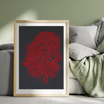 تابلو دکوراتیو آیه وان یکاد با طرح اسب