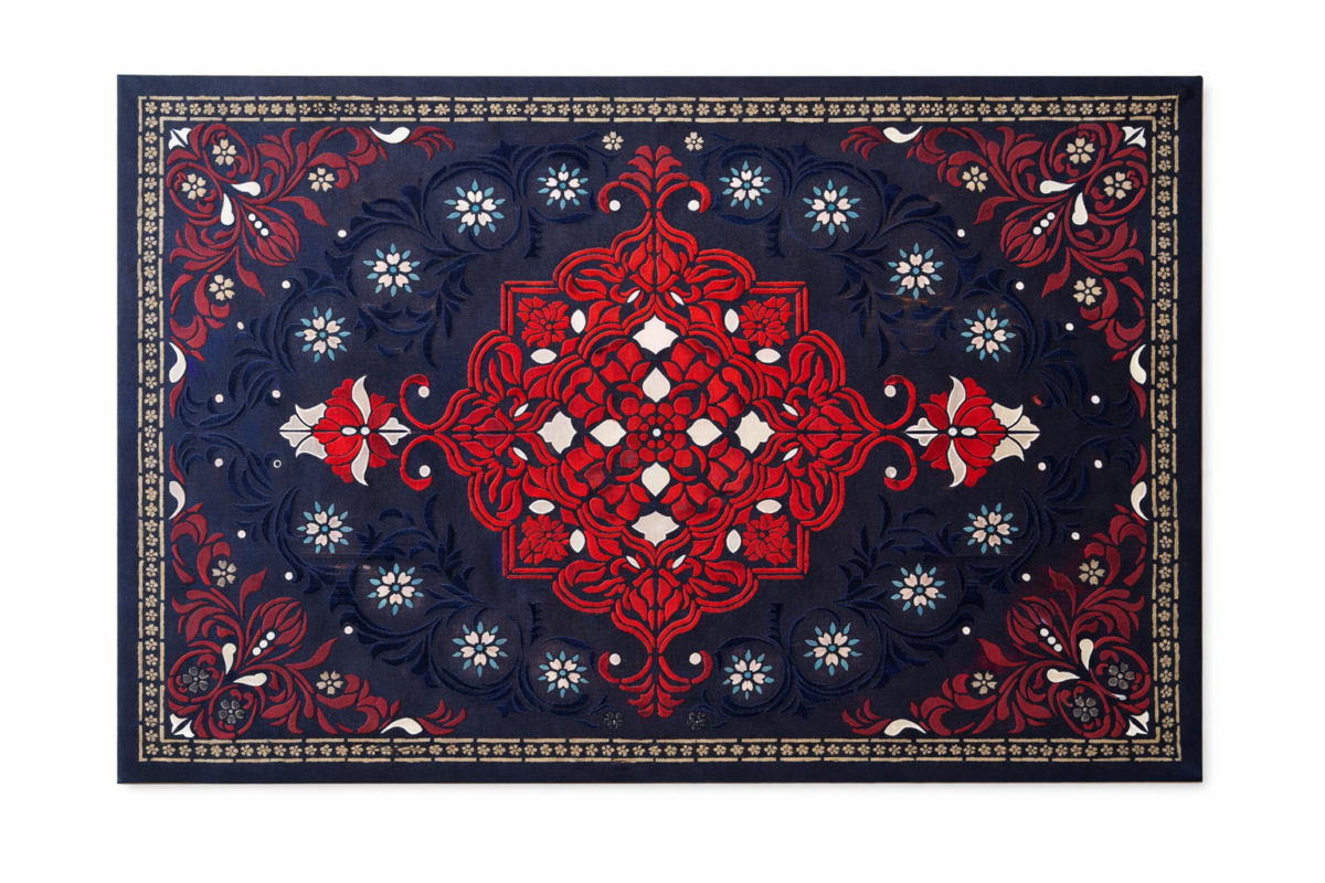 تابلو پودر مخمل طرح فرش